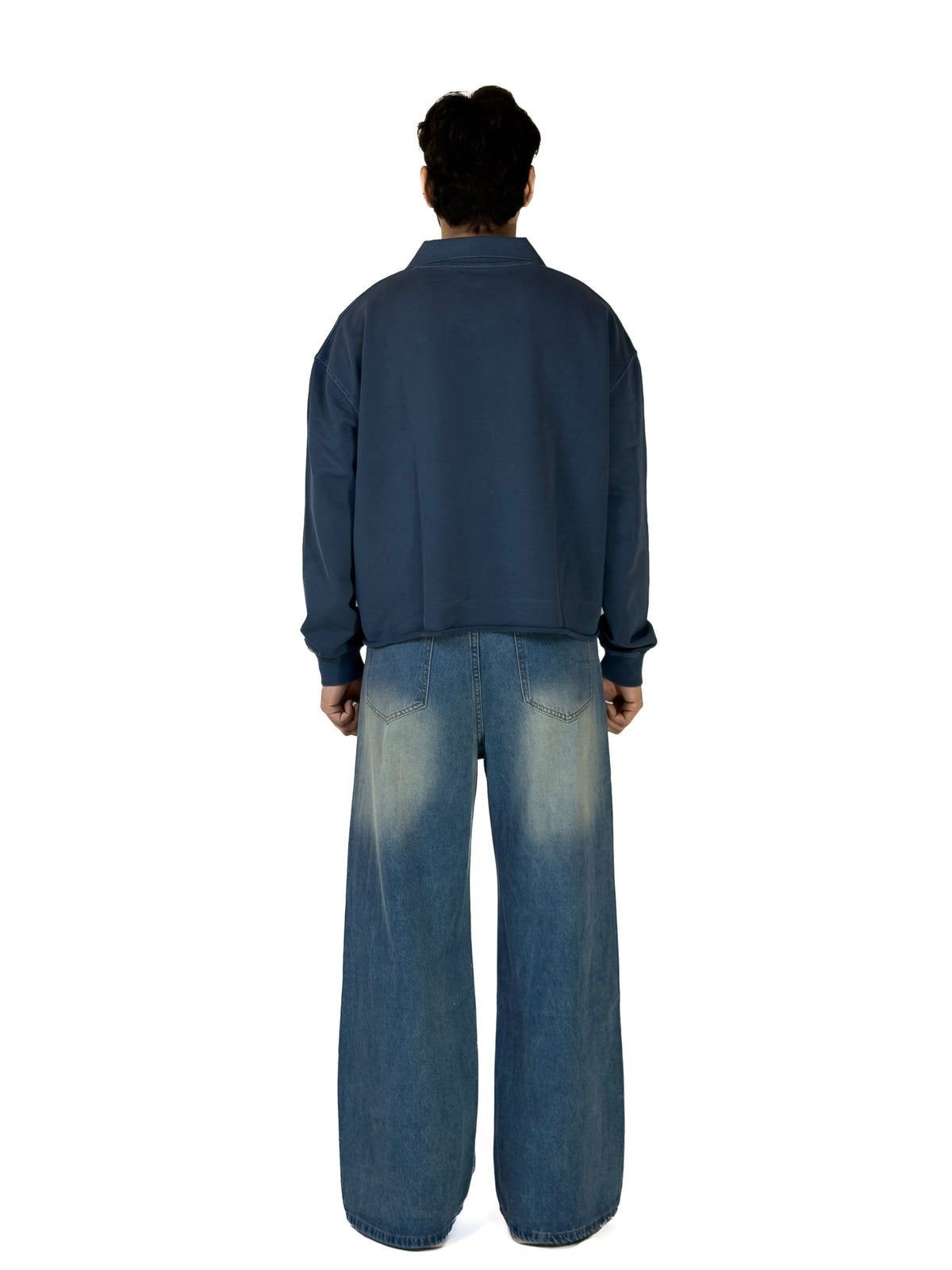 TARQ Washed Boxy Polo Sweatshirt