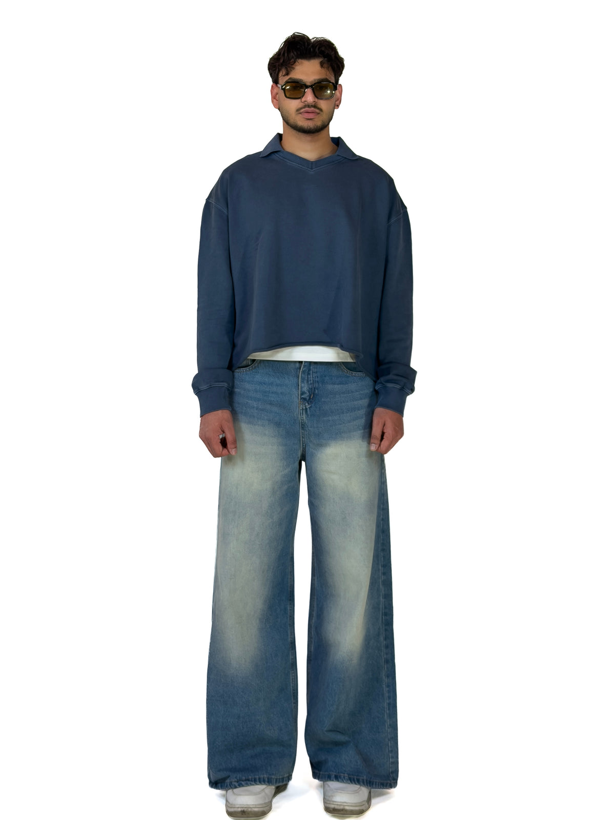 TARQ Washed Boxy Polo Sweatshirt