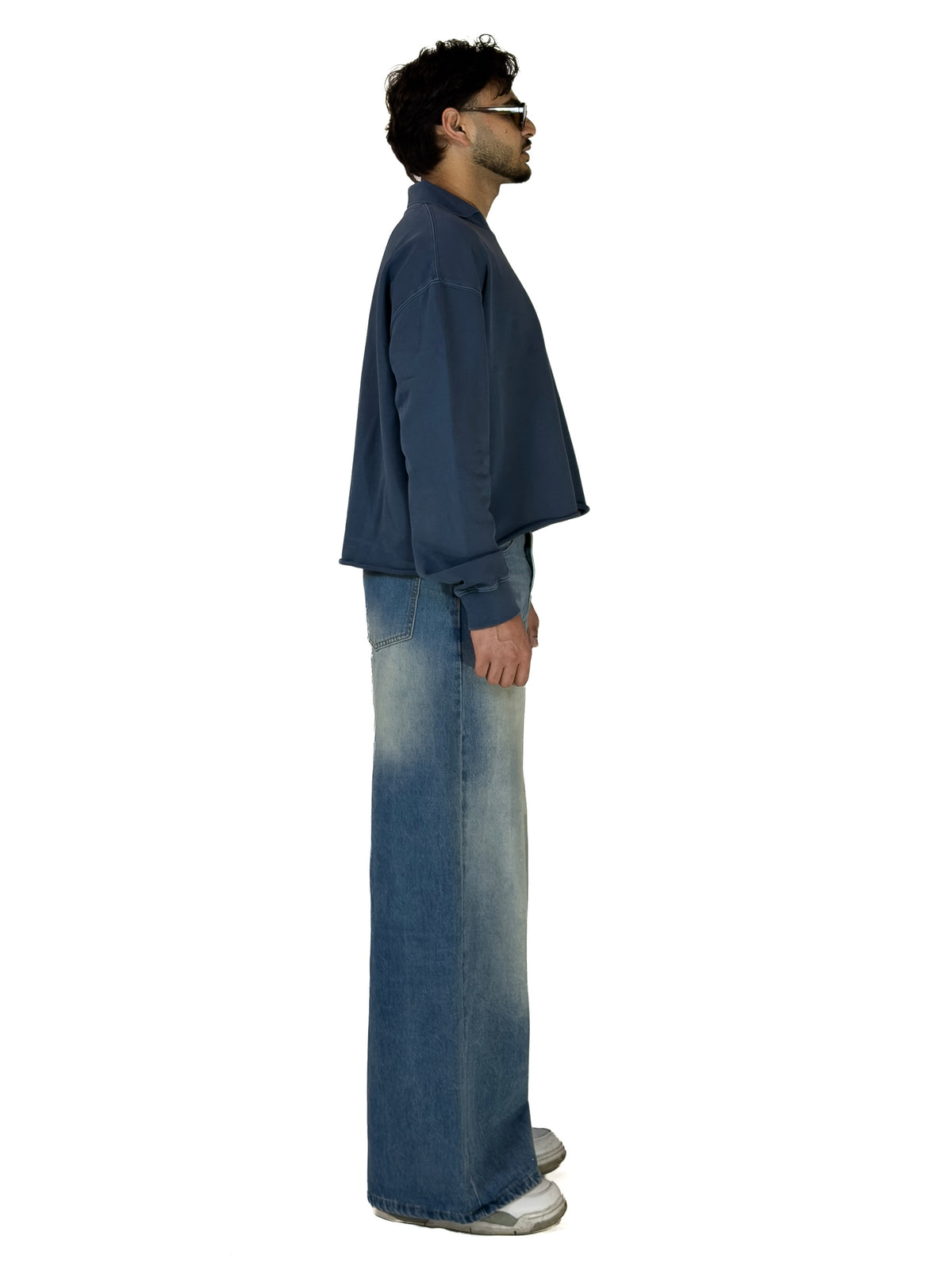 TARQ Washed Boxy Polo Sweatshirt