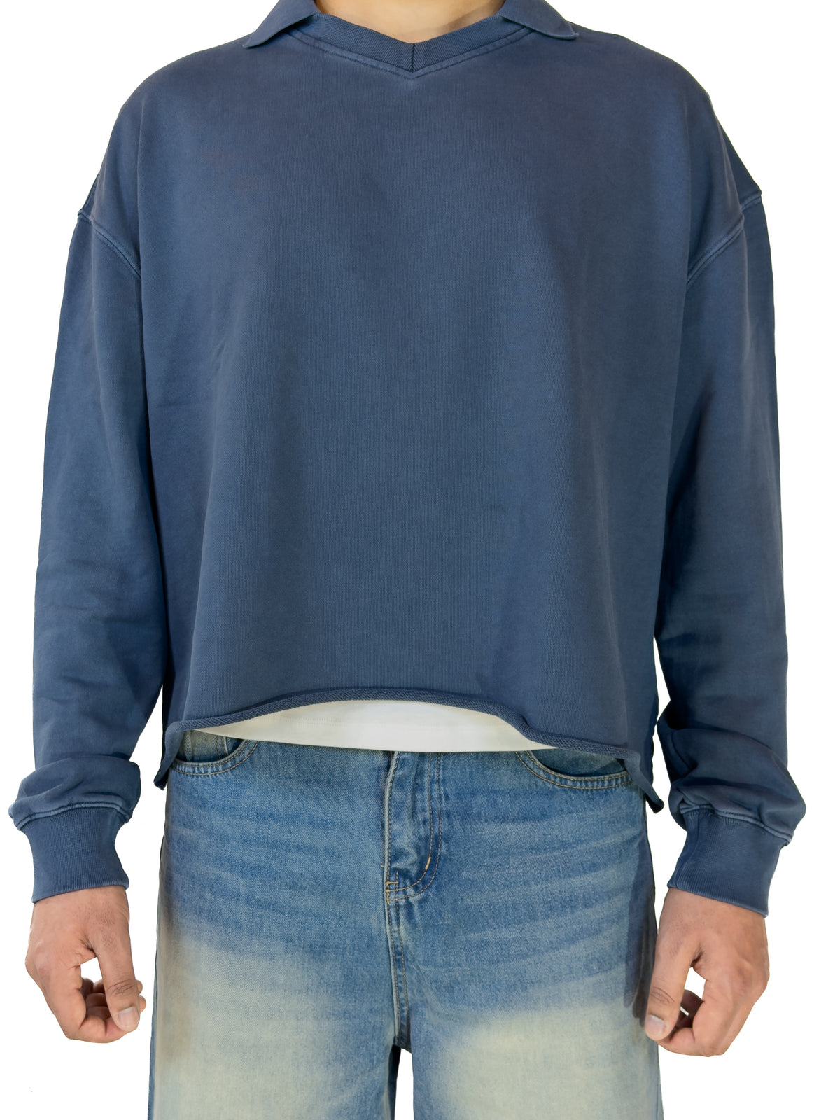 TARQ Washed Boxy Polo Sweatshirt