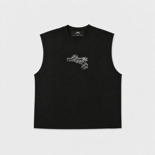 Minimal Graphic Black Tank