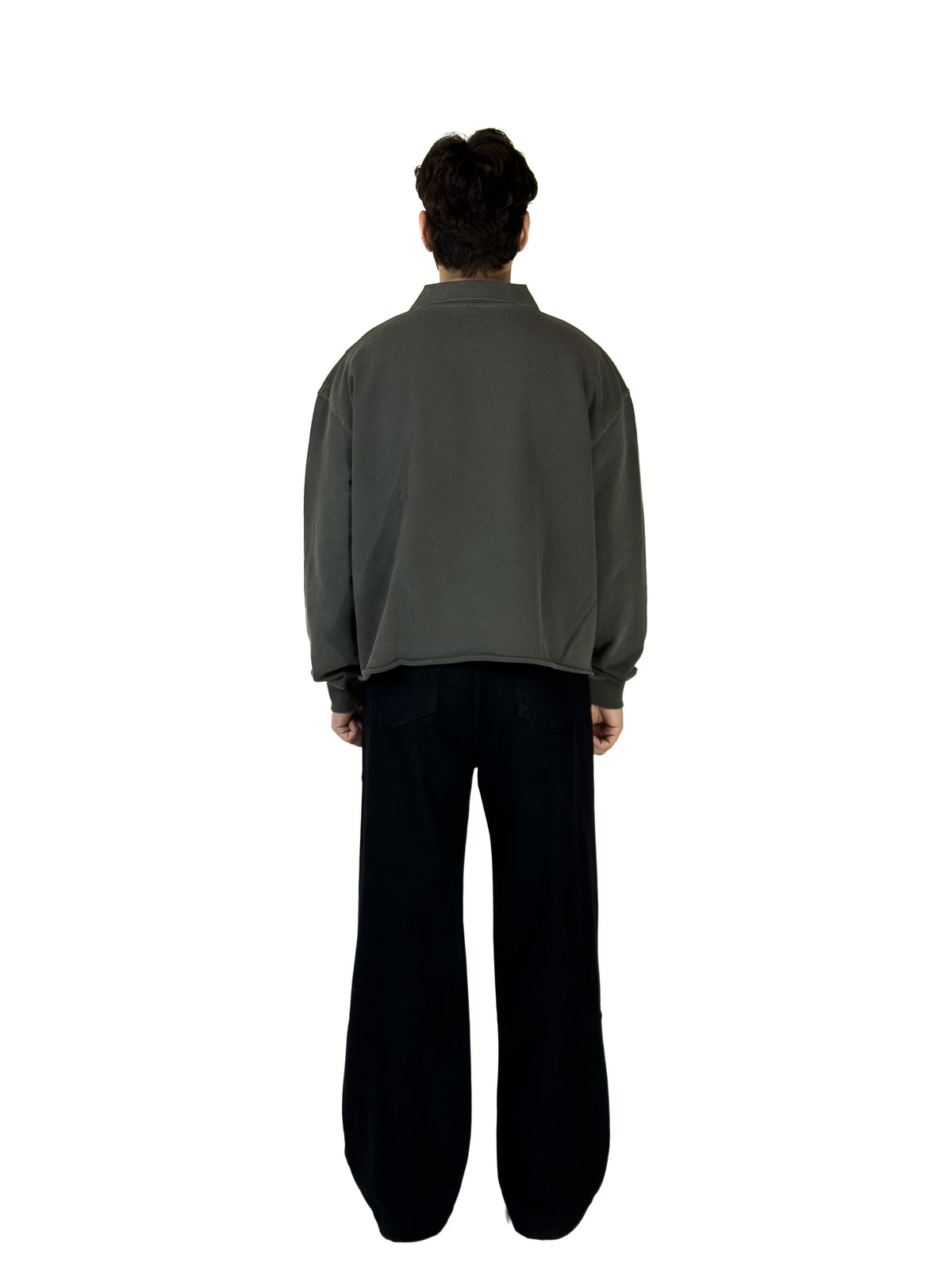 TARQ Washed Boxy Polo Sweatshirt