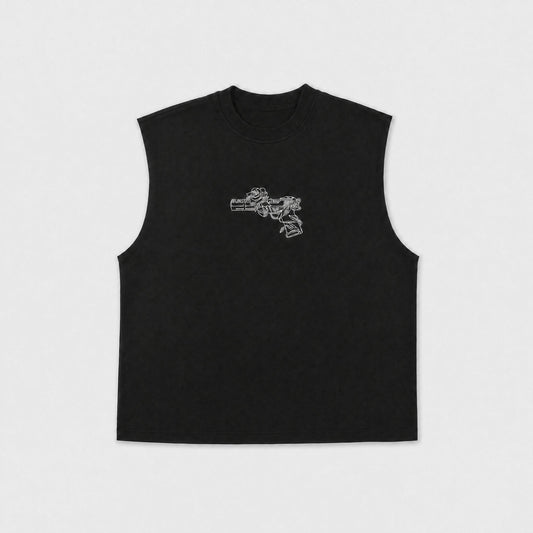 Minimal Graphic Black Tank