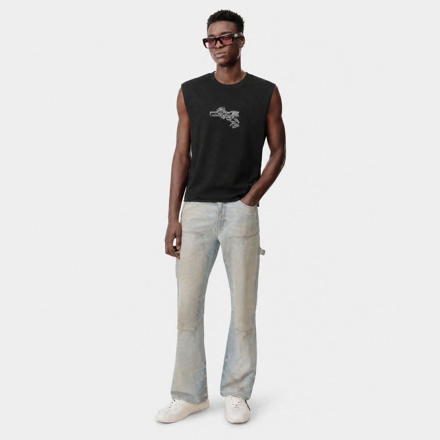 Minimal Graphic Black Tank