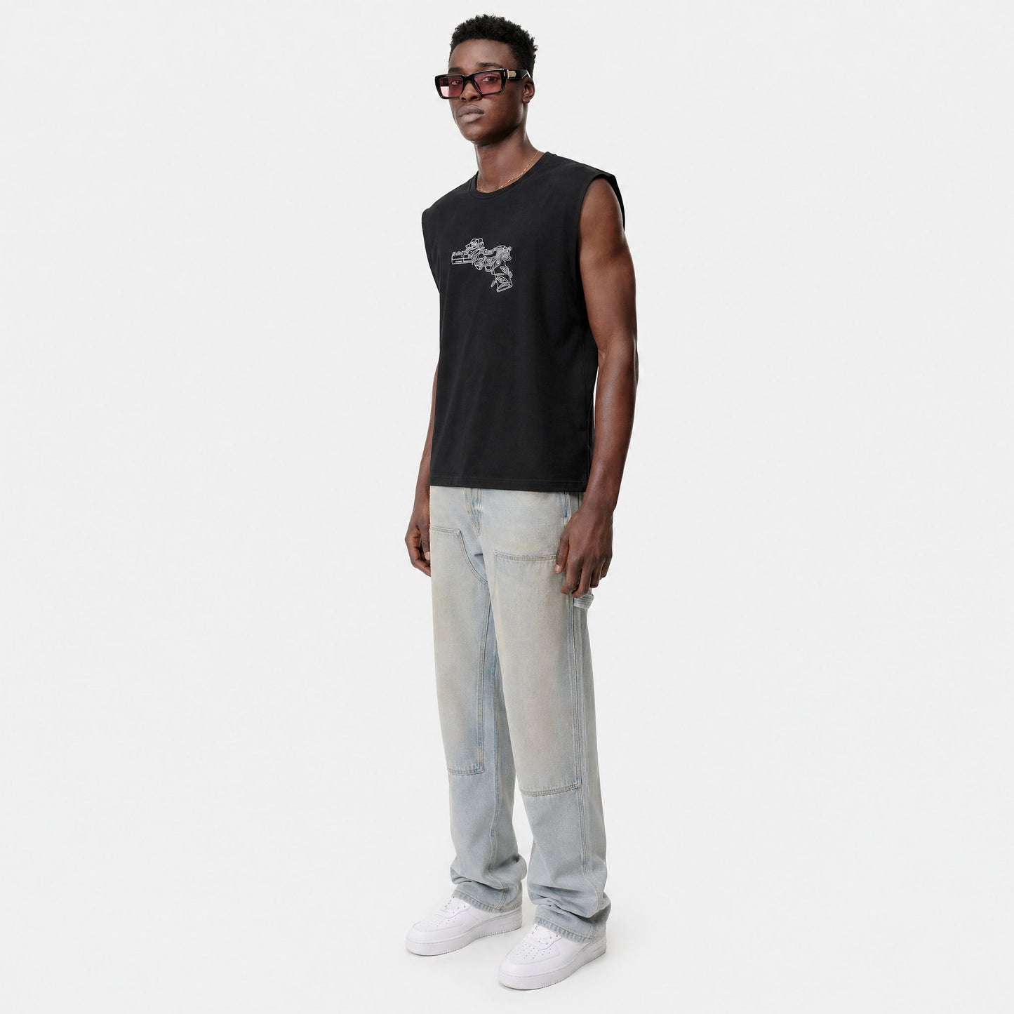 Minimal Graphic Black Tank